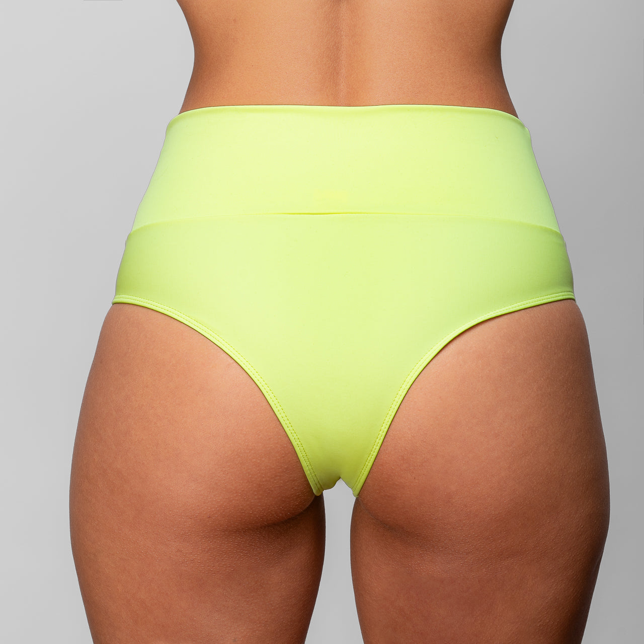 TRAJE DE BAÑO CALZÓN CON FAJA REDUCTIVA REBAJADO AMARILLO FLÚOR