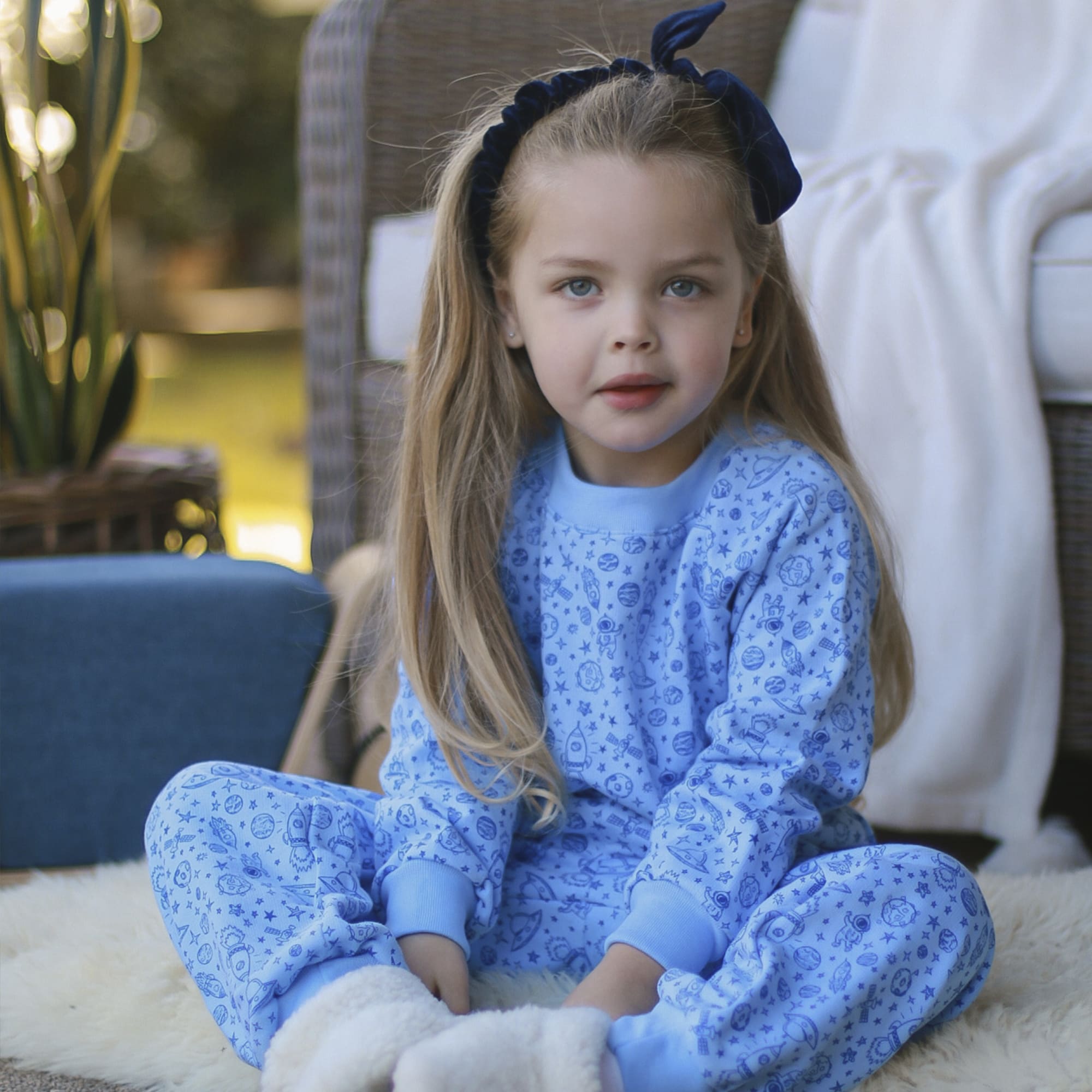 PIJAMA FRANELA ASTRONAUTA AZUL