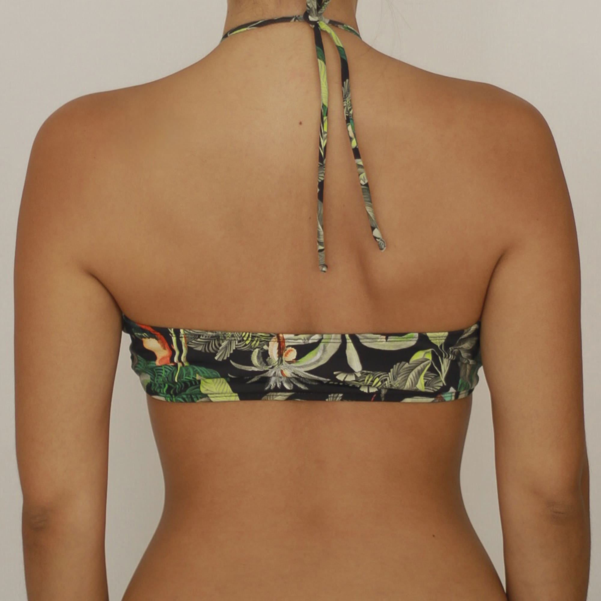 TOP DE PABILOS EN ESCOTE ESTAMPADO NEGRO Y VERDE