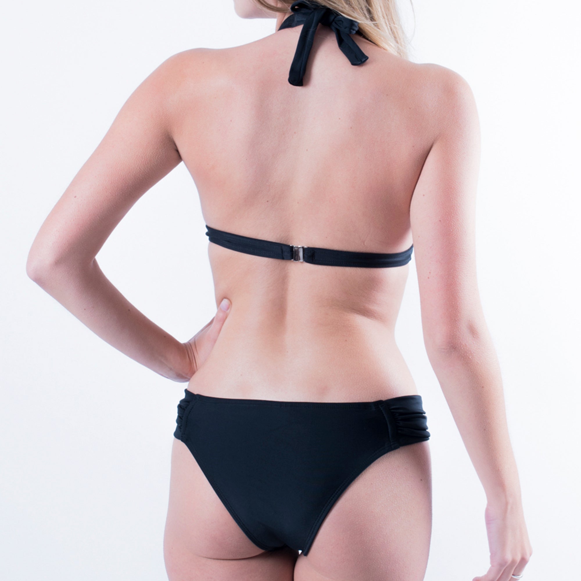 TRAJE DE BAÑO TANKINI HALTER CON COSTADO RECOGIDO