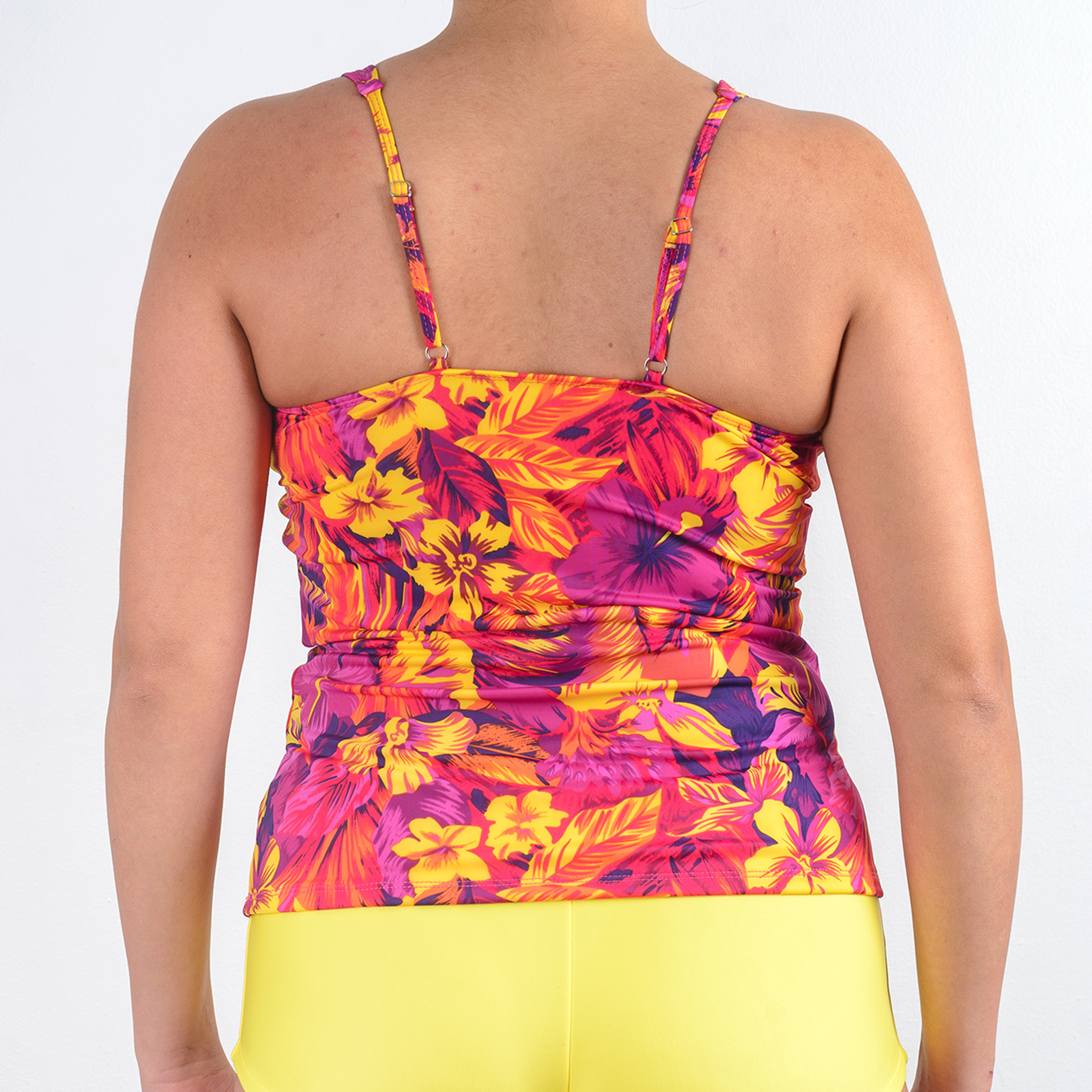 TRAJE DE BAÑO POLERA POWER MORADO CON AMARILLO