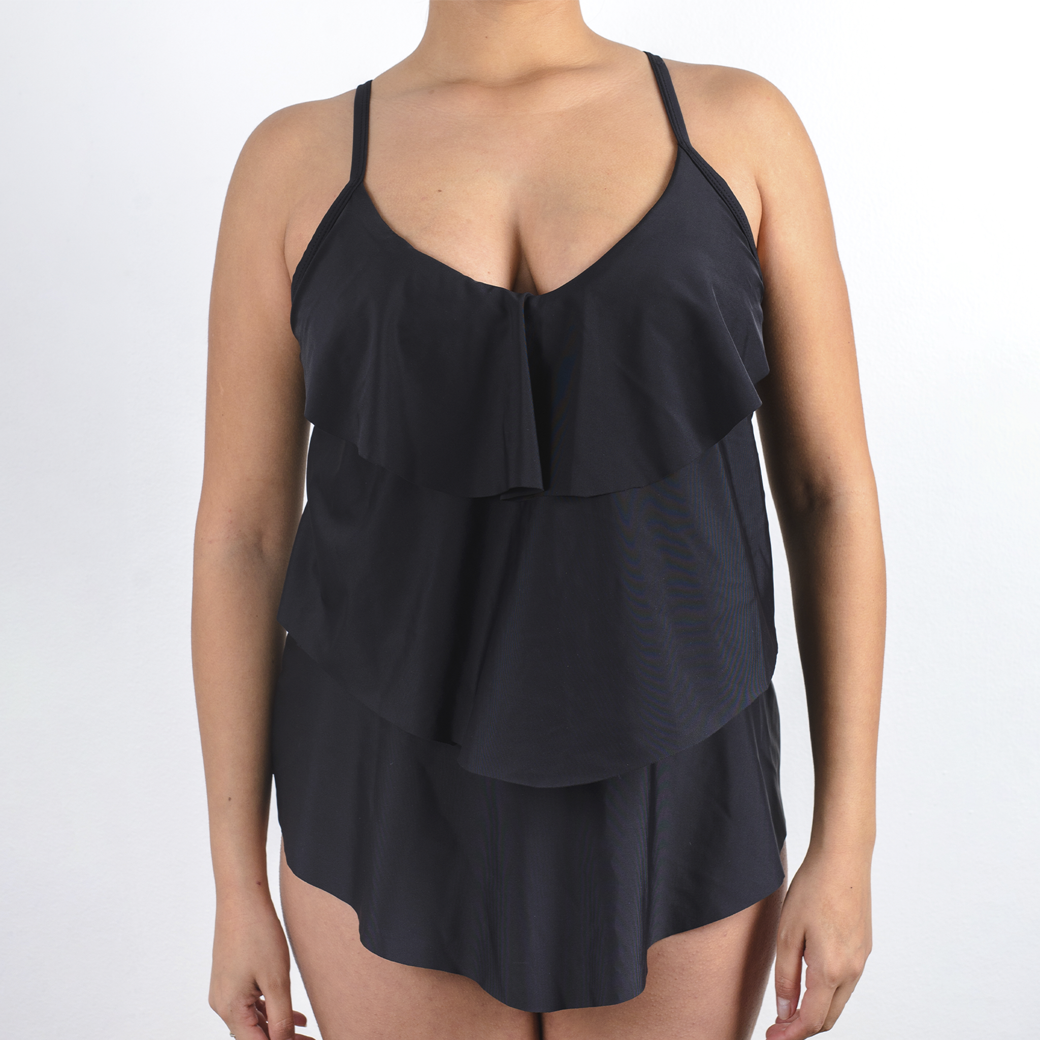 TRAJE DE BAÑO POLERA TRIPLE VUELO NEGRO