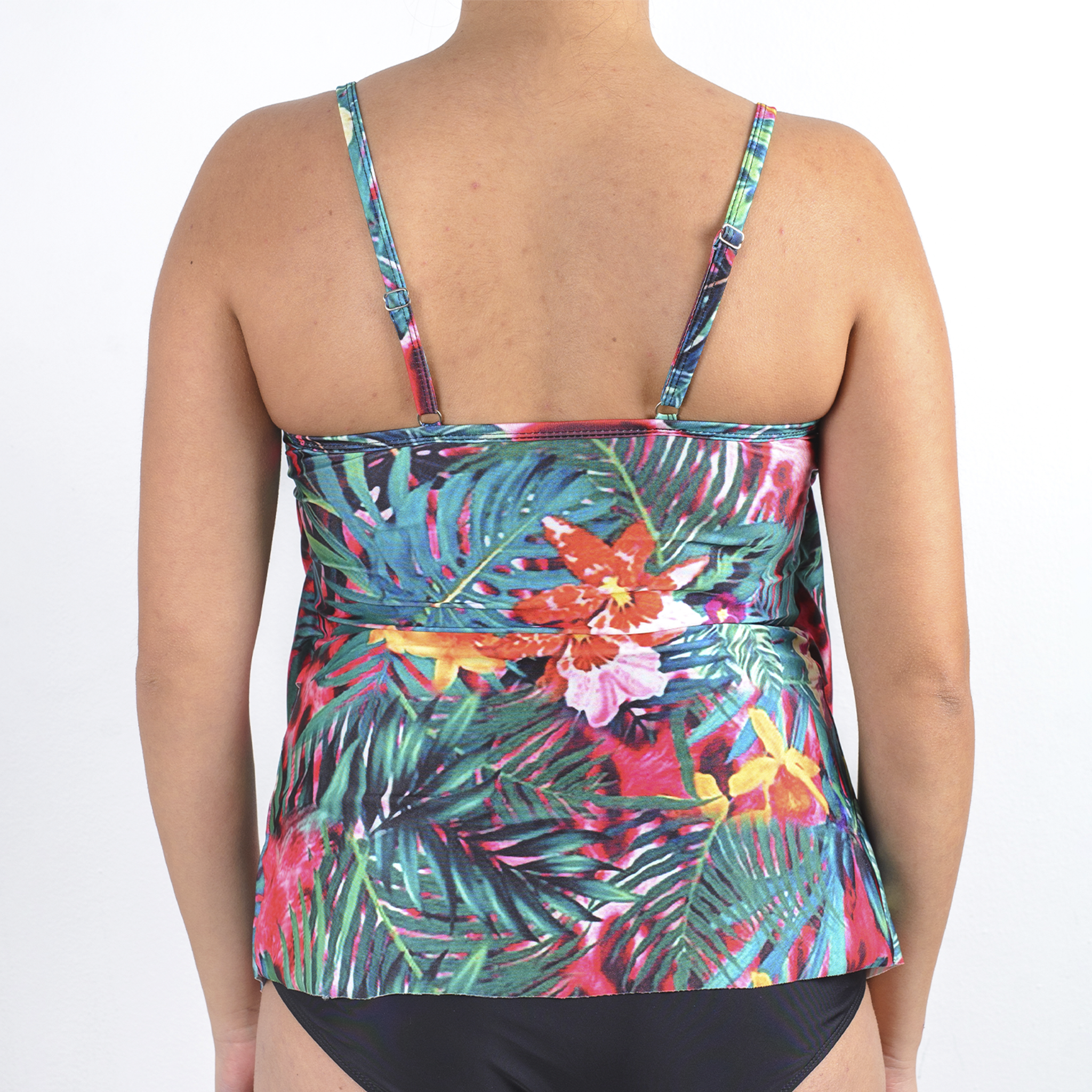 POLERA TRIPLE VUELO VERDE TROPICAL