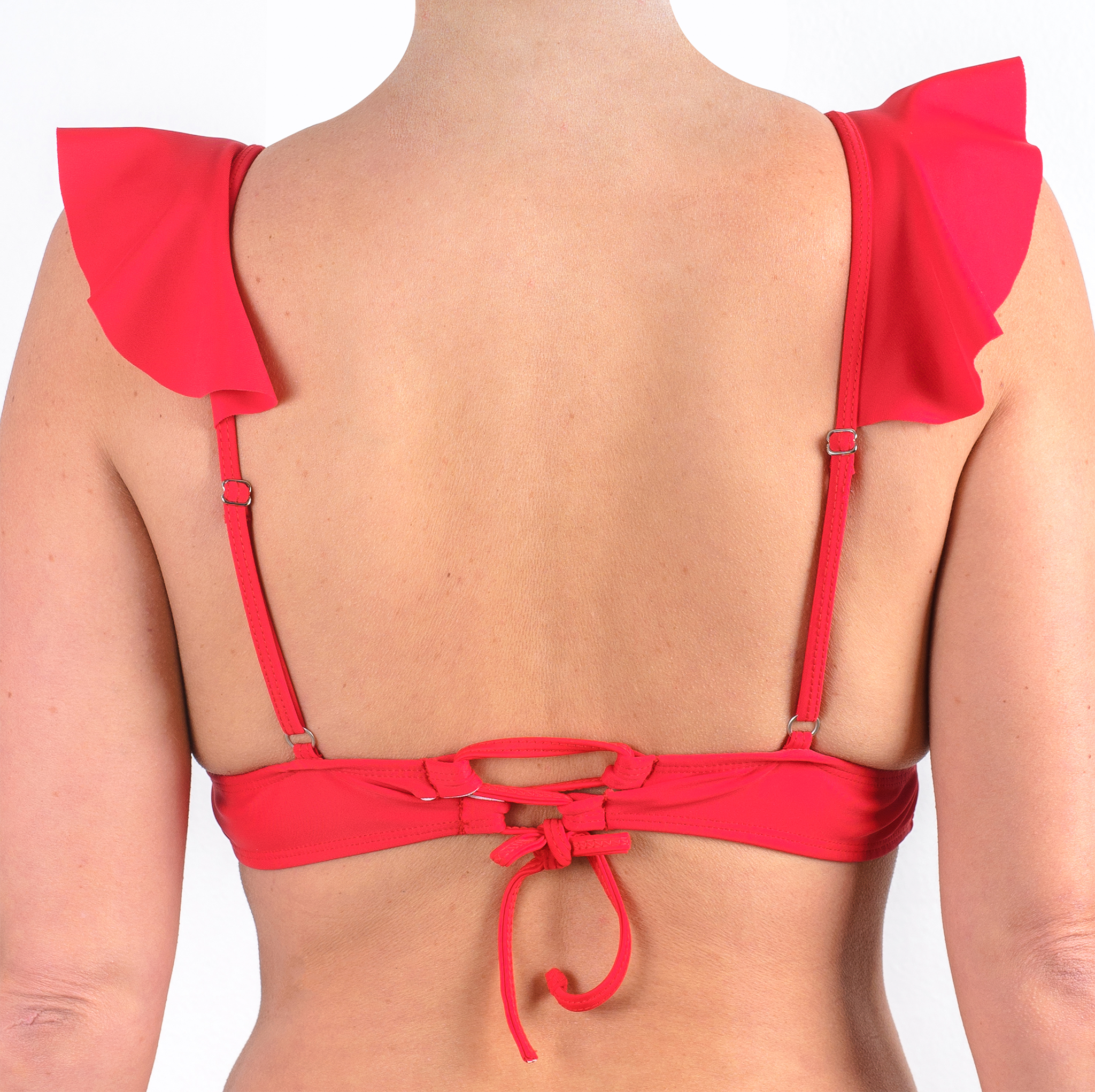 TRAJE DE BAÑO TOP VUELOS LARGOS ROJO