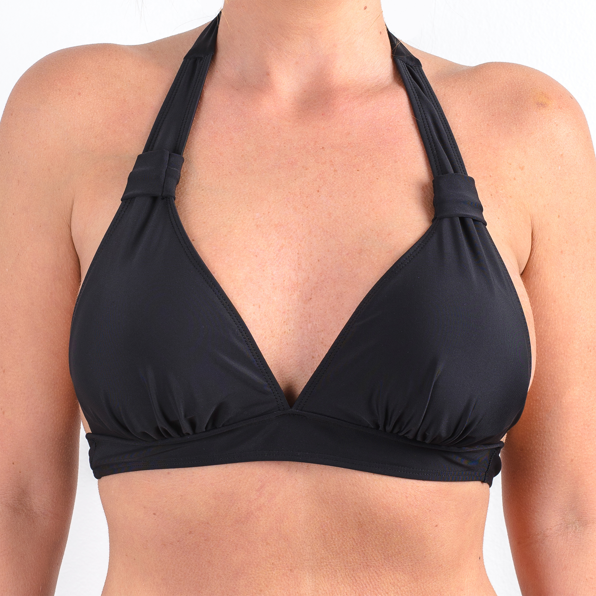 TRAJE DE BAÑO TOP HALTER NEGRO