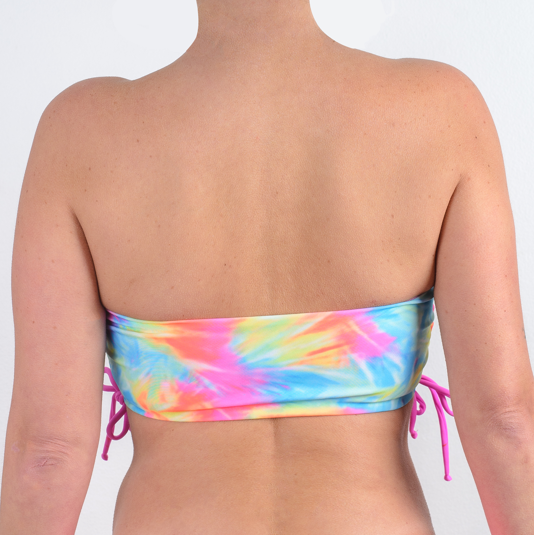TRAJE DE BAÑO TOP STRAPLESS ACUARELA AMARILLA