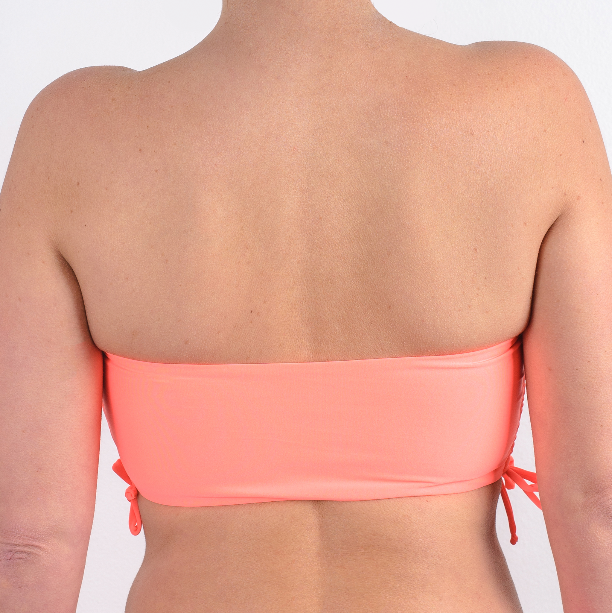 TRAJE DE BAÑO TOP STRAPLESS NARANJO FLÚOR
