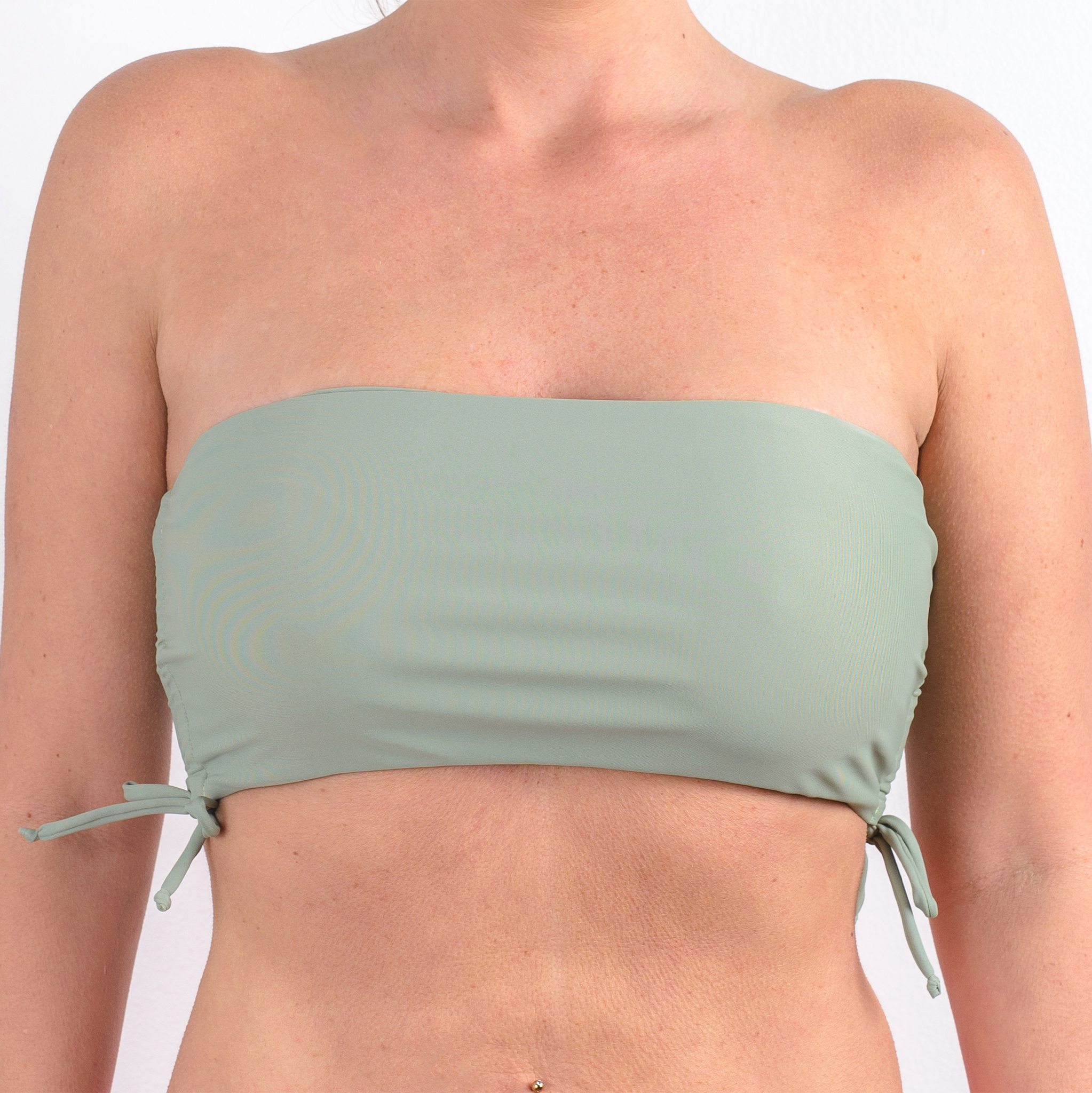 TRAJE DE BAÑO TOP STRAPLESS VERDE MUSGO
