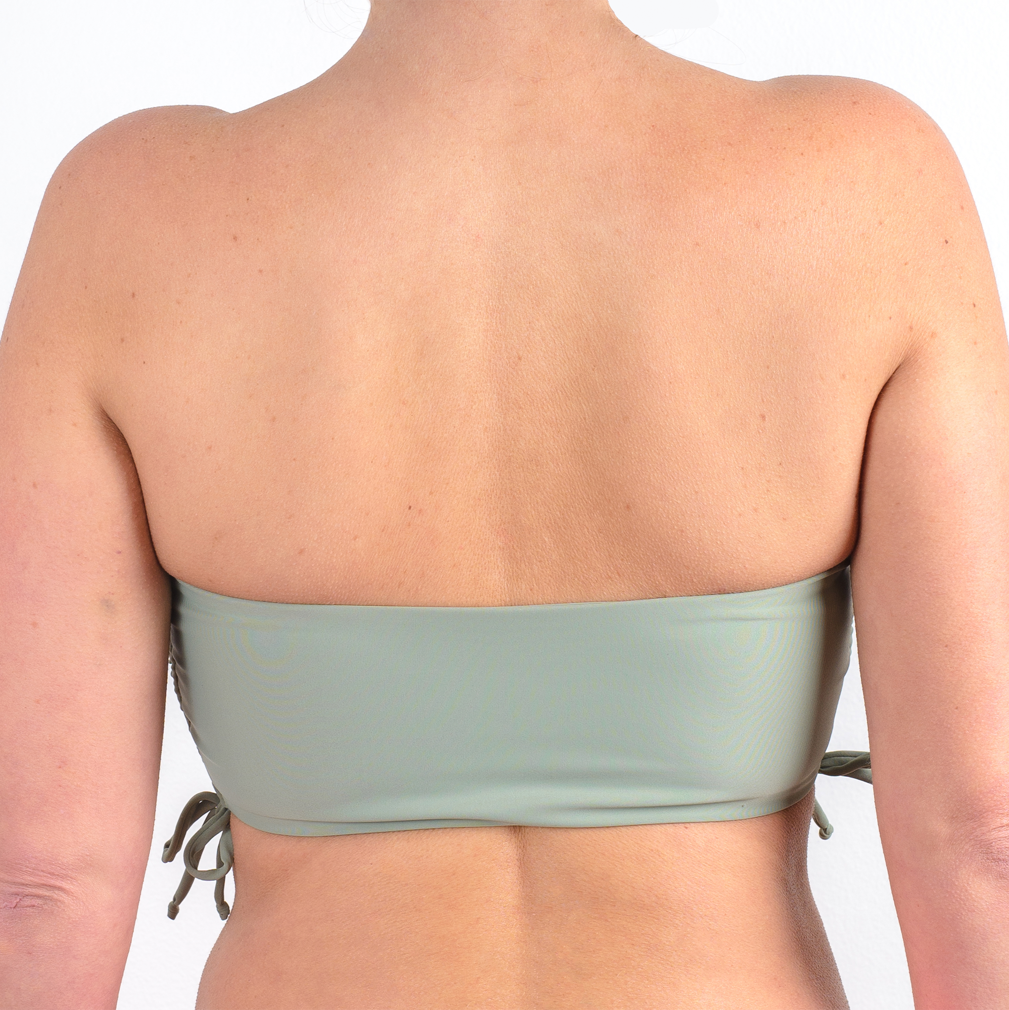 TRAJE DE BAÑO TOP STRAPLESS VERDE MUSGO