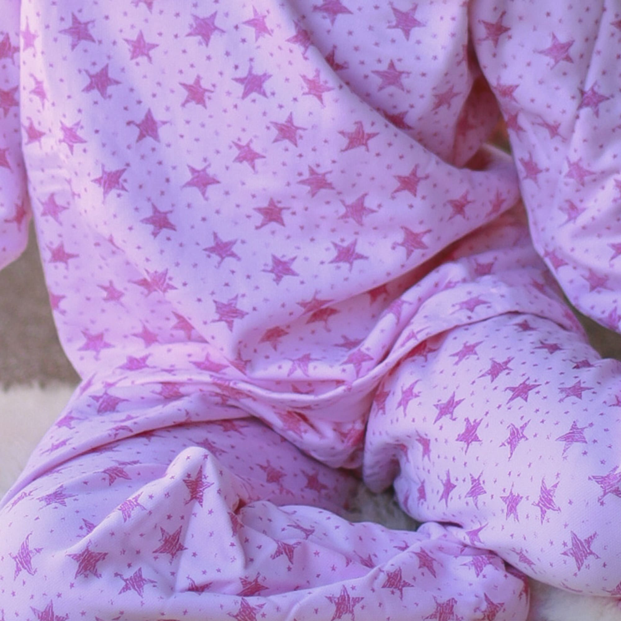 PIJAMA FRANELA ESTRELLAS ROSA