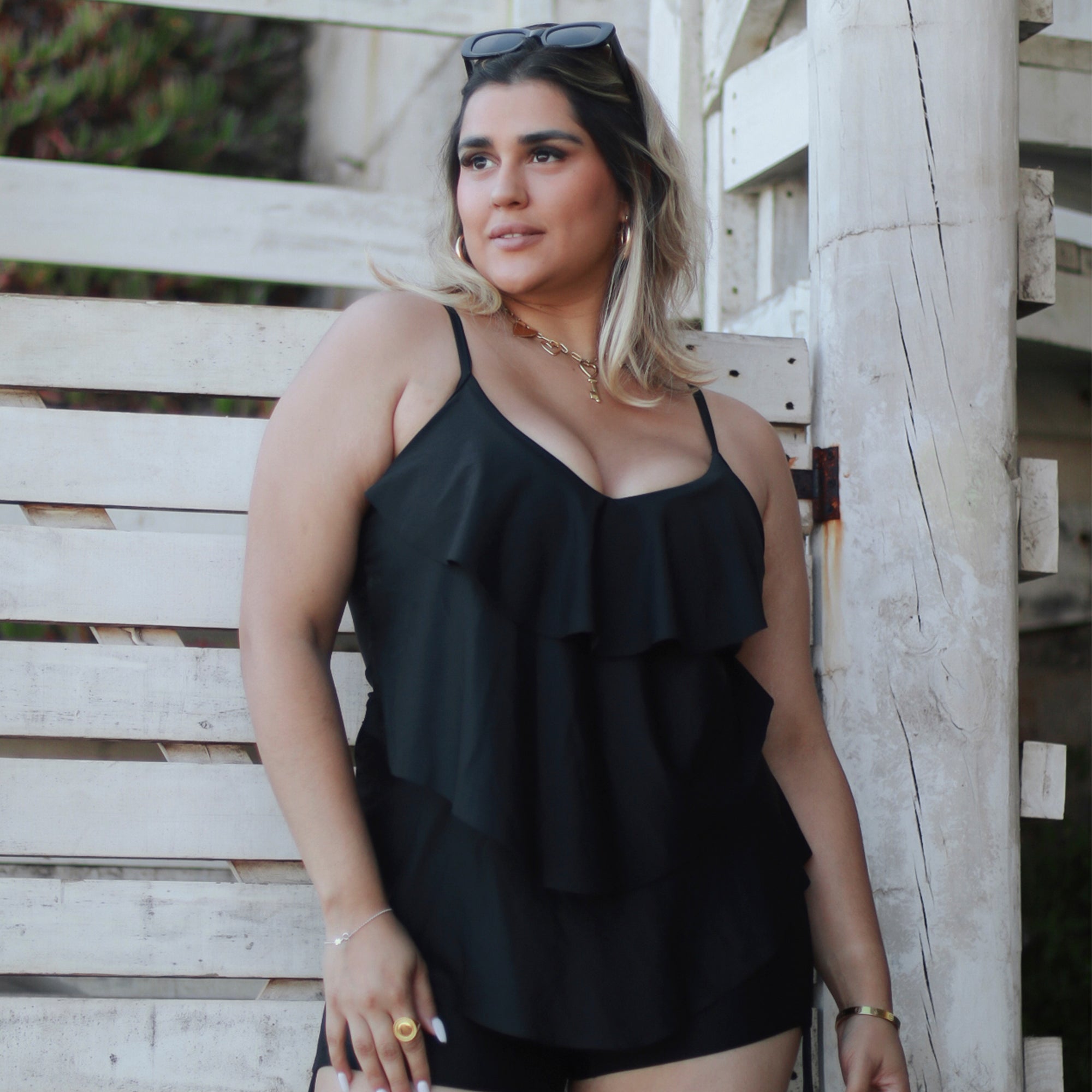 TRAJE DE BAÑO POLERA TRIPLE VUELO NEGRO
